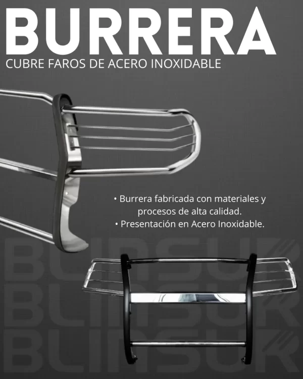 Burrera Delantera Acero Inoxidable Toyota Hilux 2021 - 2023