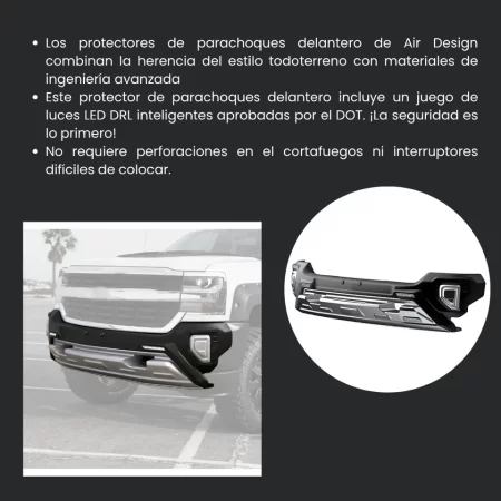Bumper Delantero Con Led Airdesign Silverado 1500 2016-2018 - Image 2