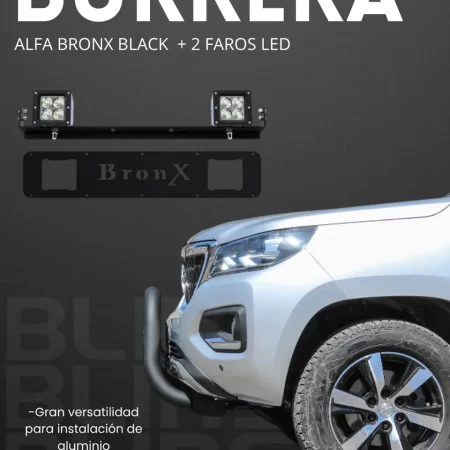 Kit Burrera Black Toyota Hilux 2016 -2024 + 2 Faros Led - Image 2
