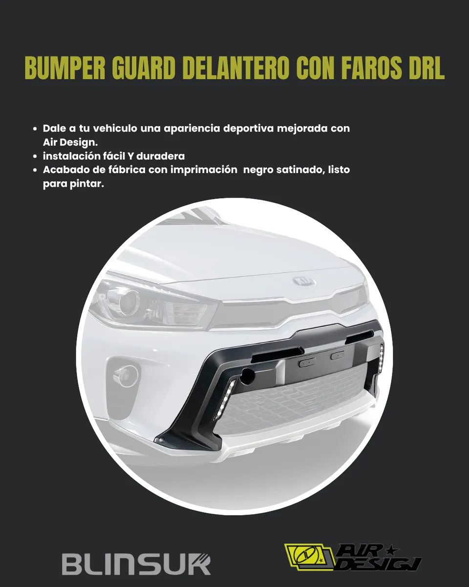 Bumper Guard Delantero Con Faros Drl Kia Rio 2018 2020 - Image 2