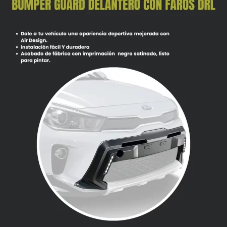 Bumper Guard Delantero Con Faros Drl Kia Rio 2018 - 2020 - Image 2