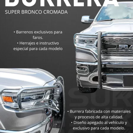 Burrera Super Bronco Cromada Para Ford Ranger 2013 - 2016 - Image 2