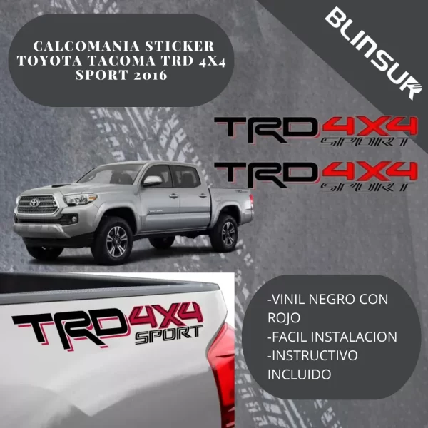 Calcomania Trd 4x4 Sport Toyota Tacoma Calca Sticker Vinil