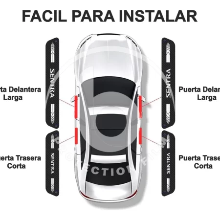 Sticker Protección De Estribos Puertas Sentra - Image 2