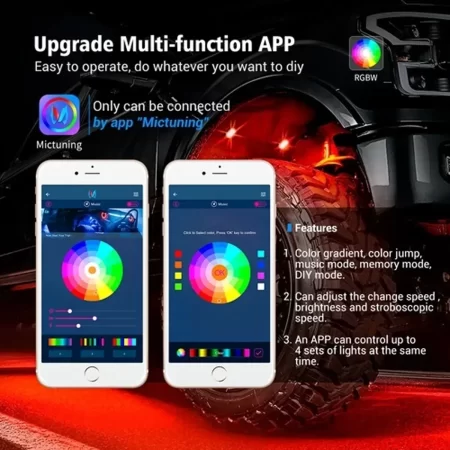 Luz Roca Rgb Led Mictuning C2 Rock Light Jeep Rzr Utv 4 Pzas - Image 2