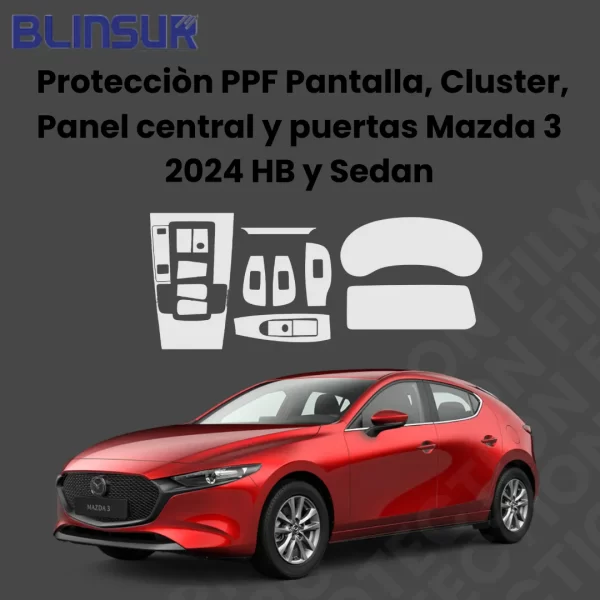 Kit Completo De Proteccion Ppf Mazda 3 2024 Hb Y Sedan