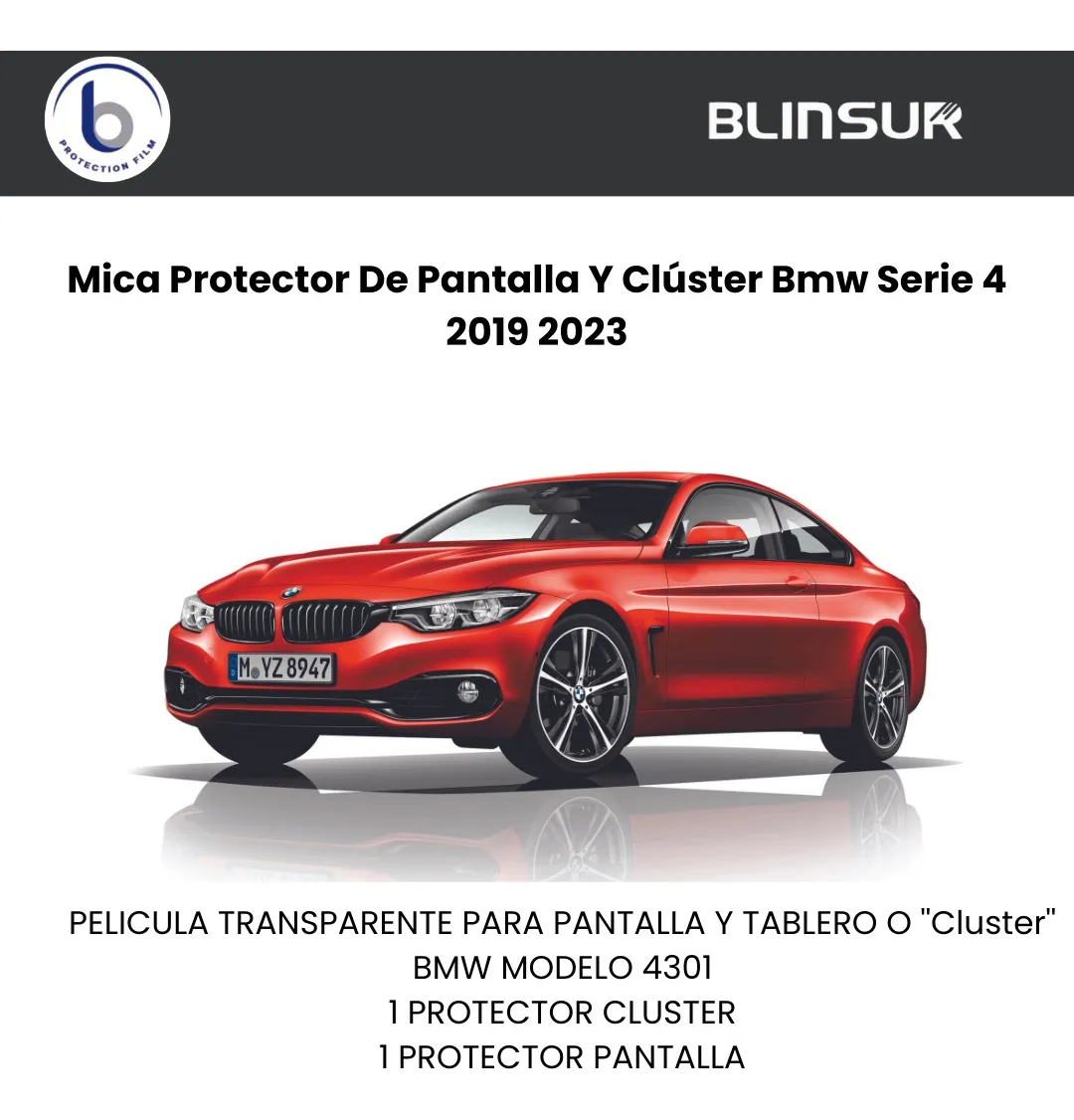 Mica Protector De Pantalla Y Clúster Bmw Serie 4 2019  2023 - Image 2