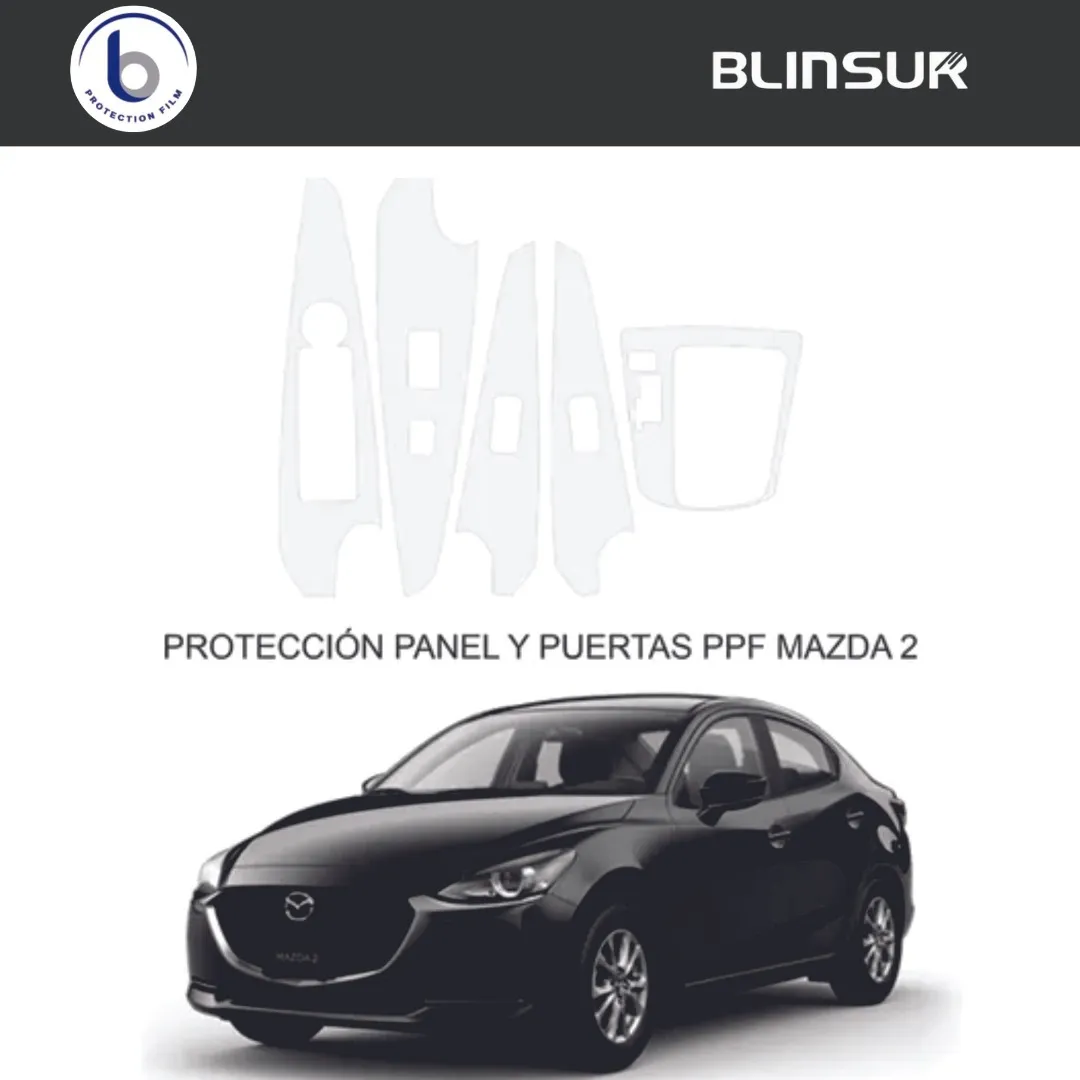 Protector Ppf Consola Central Puertas Mazda 2 2019 Al 2023 - Image 2
