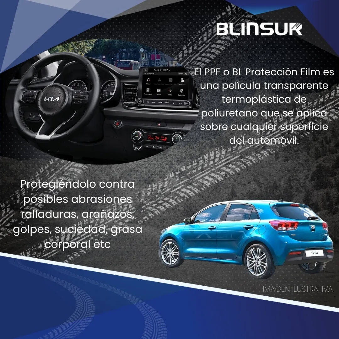 Protector Ppf Bl Pantalla Y Clúster Para Kia Rio Sedan 2023 - Image 2