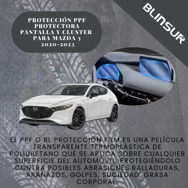 Mica Protector Pantalla Y Tablero Cluster Mazda 3 2019  2023