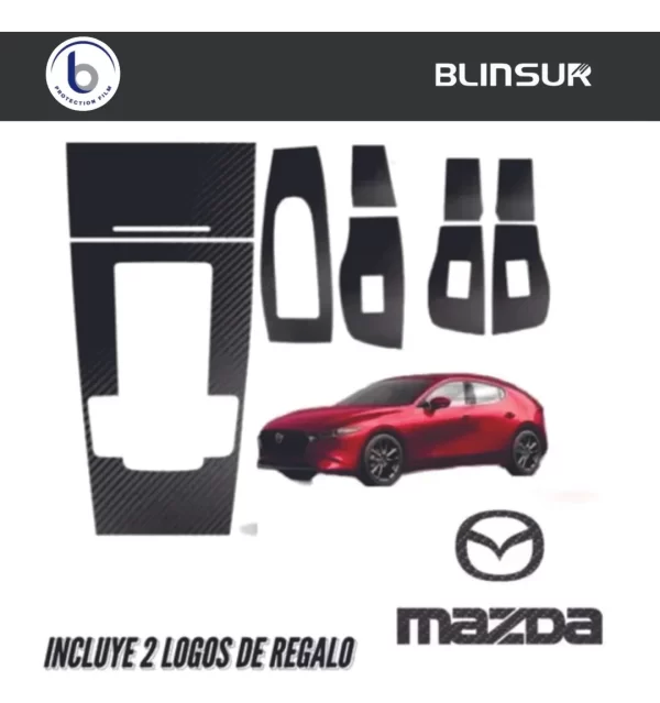 Sticker Protector De 4 Puertas Y Panel Central Mazda 3 2020