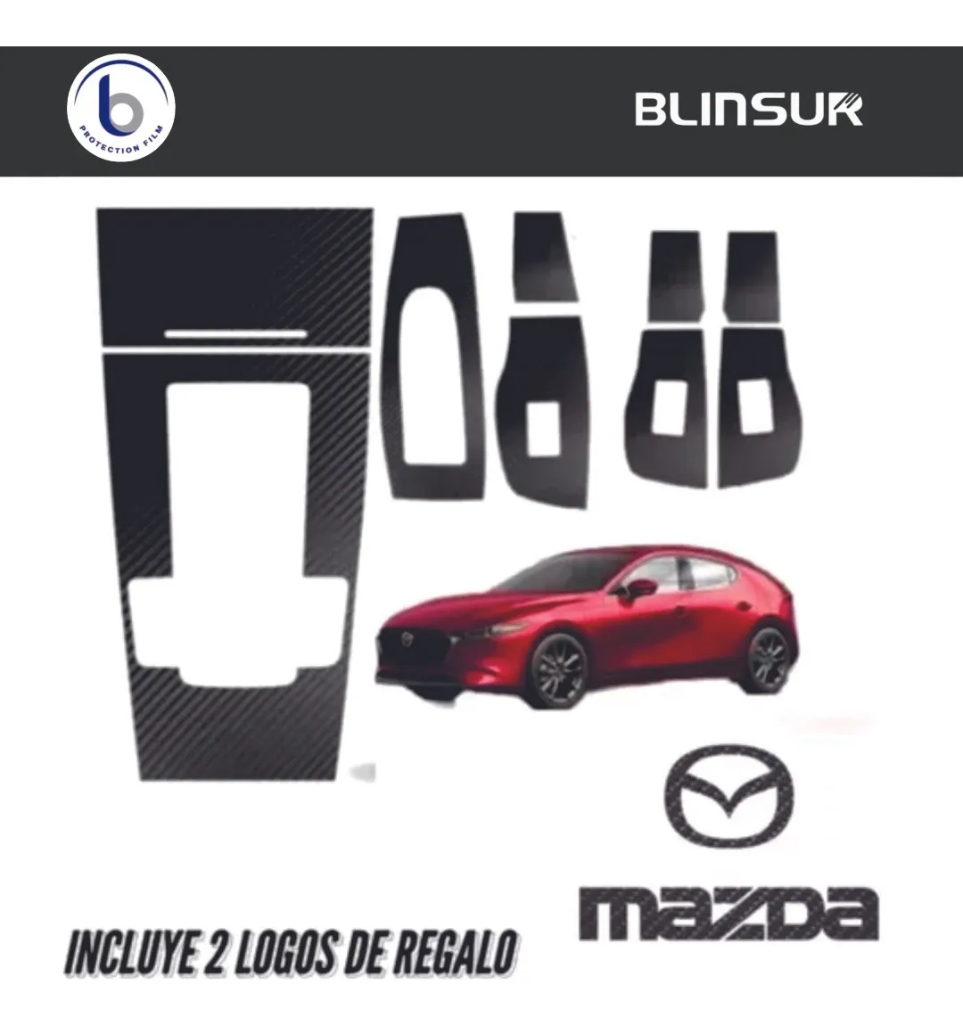 Sticker Protector De 4 Puertas Y Panel Central Mazda 3 2020 - Image 2