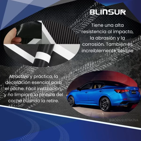 Sticker Protección Bl De Estribos 4 Puertas Para Sentra