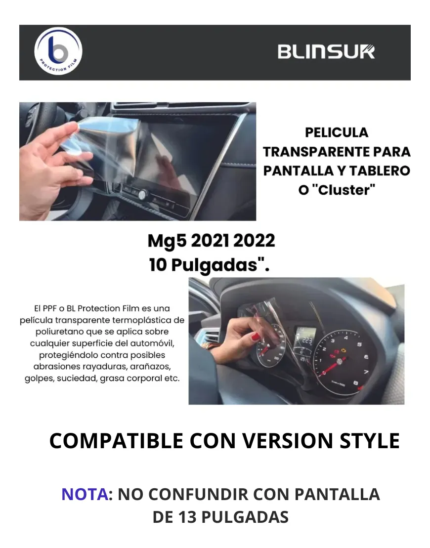 Protector Pantalla Y Tacometro Para Mg5 Style 10 Pul 2021-23 - Image 2