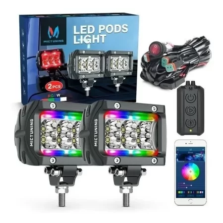 Par Faros Dually Mictuning Led Jeep Wrangler Can Am Rzr Atv - Image 2