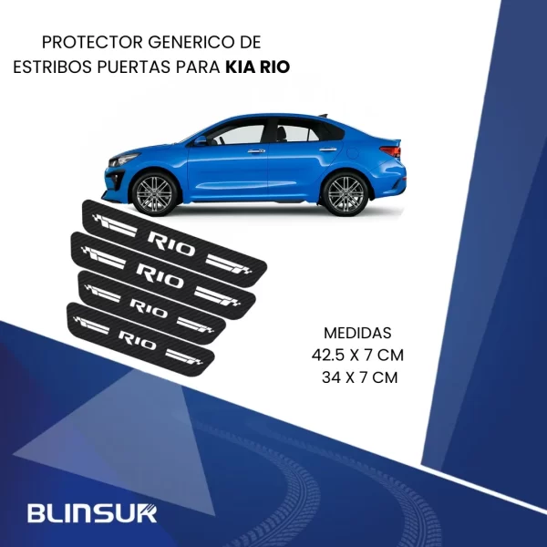 Sticker Bl Protector De Estribos 4 Puertas Para Kia Rio
