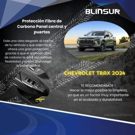 Sticker Fibra De Carbono P. Central Y Puertas Para Trax 2024 - Image 2