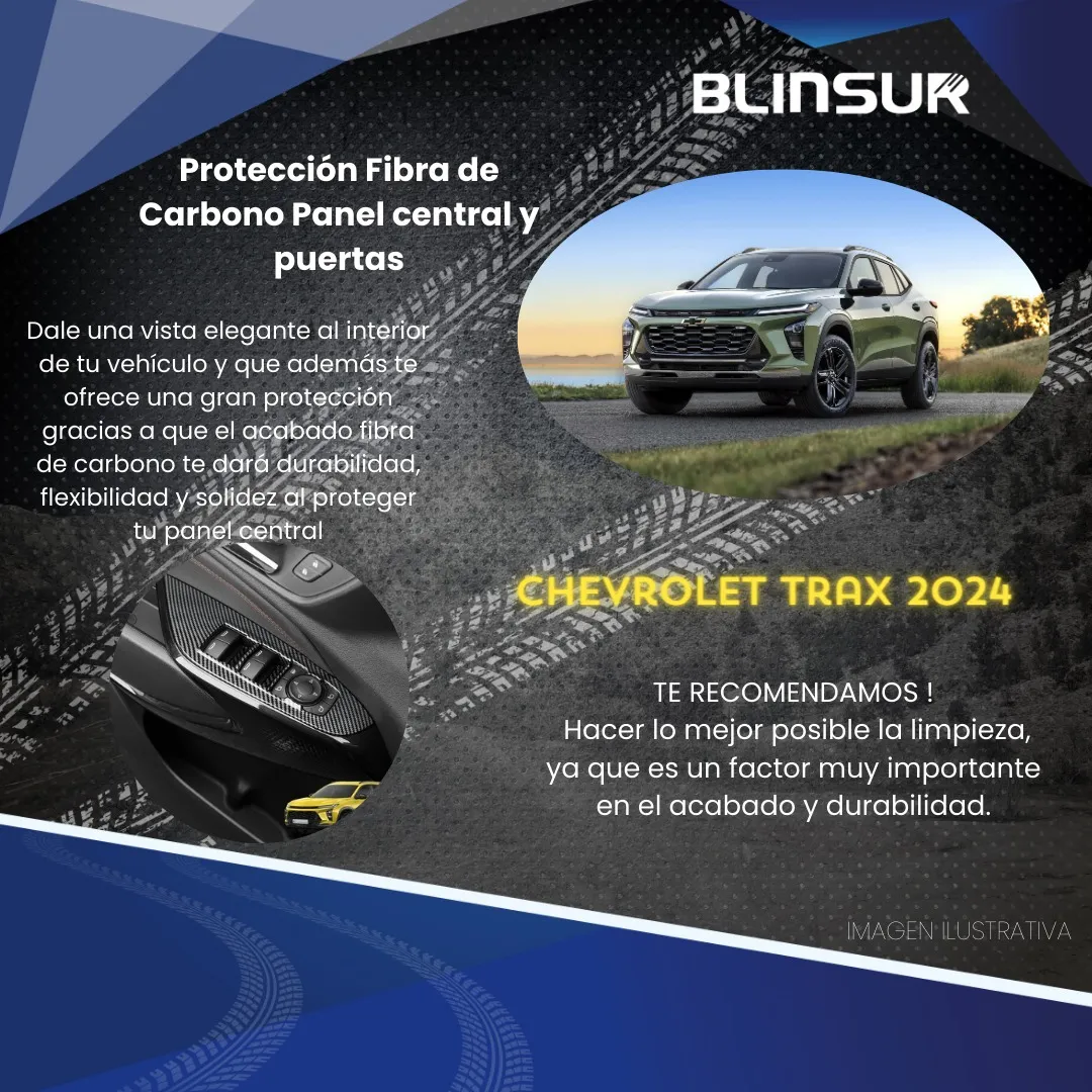 Sticker Fibra De Carbono P. Central Y Puertas Para Trax 2024 - Image 2