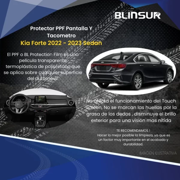 Protector Pantalla Y Clúster Para Kia Forte Sedan 22-2023