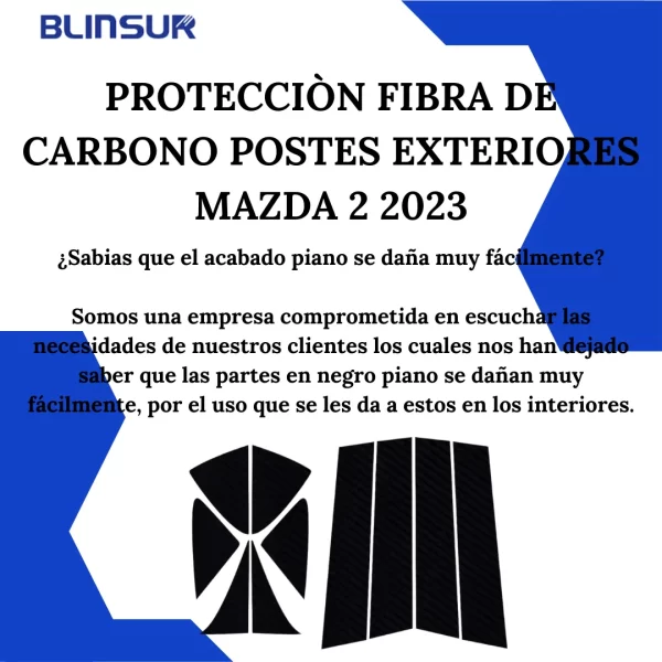 Protecciòn Fibra De Carbono Postes Exteriores Mazda 2 2024
