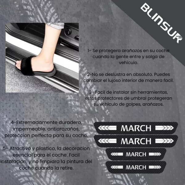 Protector De Estribos De Fibra De Carbono Para Nissan March