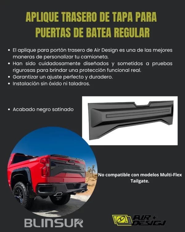 Aplique Trasero De Tapa Airdesign Chevrolet Silverado 2019