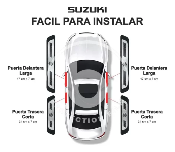 Sticker Protección De Estribos Puertas Suzuki Autos Y Suv