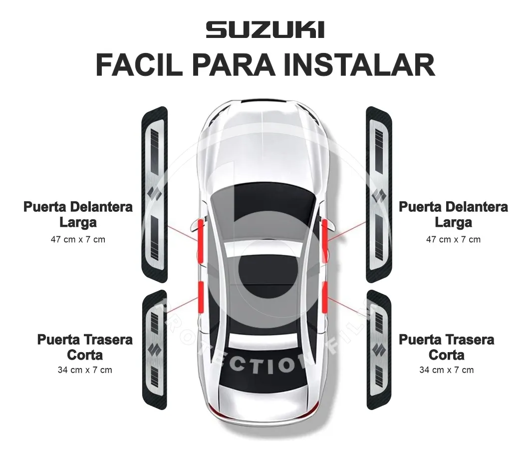 Sticker Protección De Estribos Puertas Suzuki Autos Y Suv - Image 2