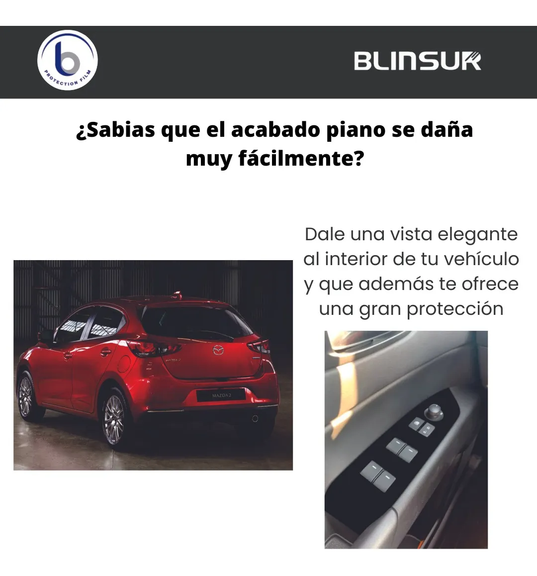 Kit Sticker Acabado Negro Piano Panel/4 Puertas Mazda 2 - Image 2