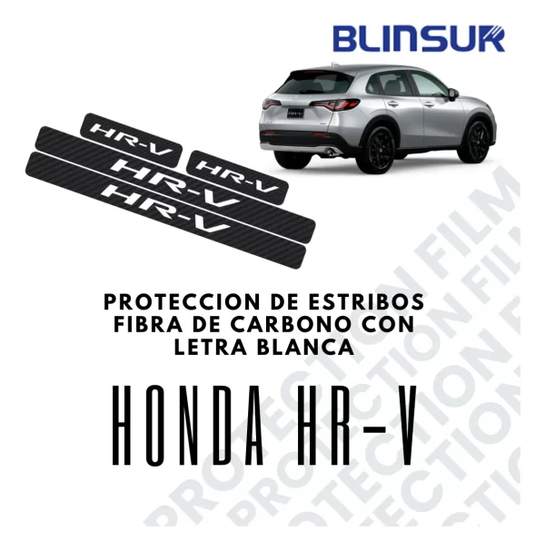 Proteccion Estribos Fibra De Carbono Con Blanco Honda Hr-v
