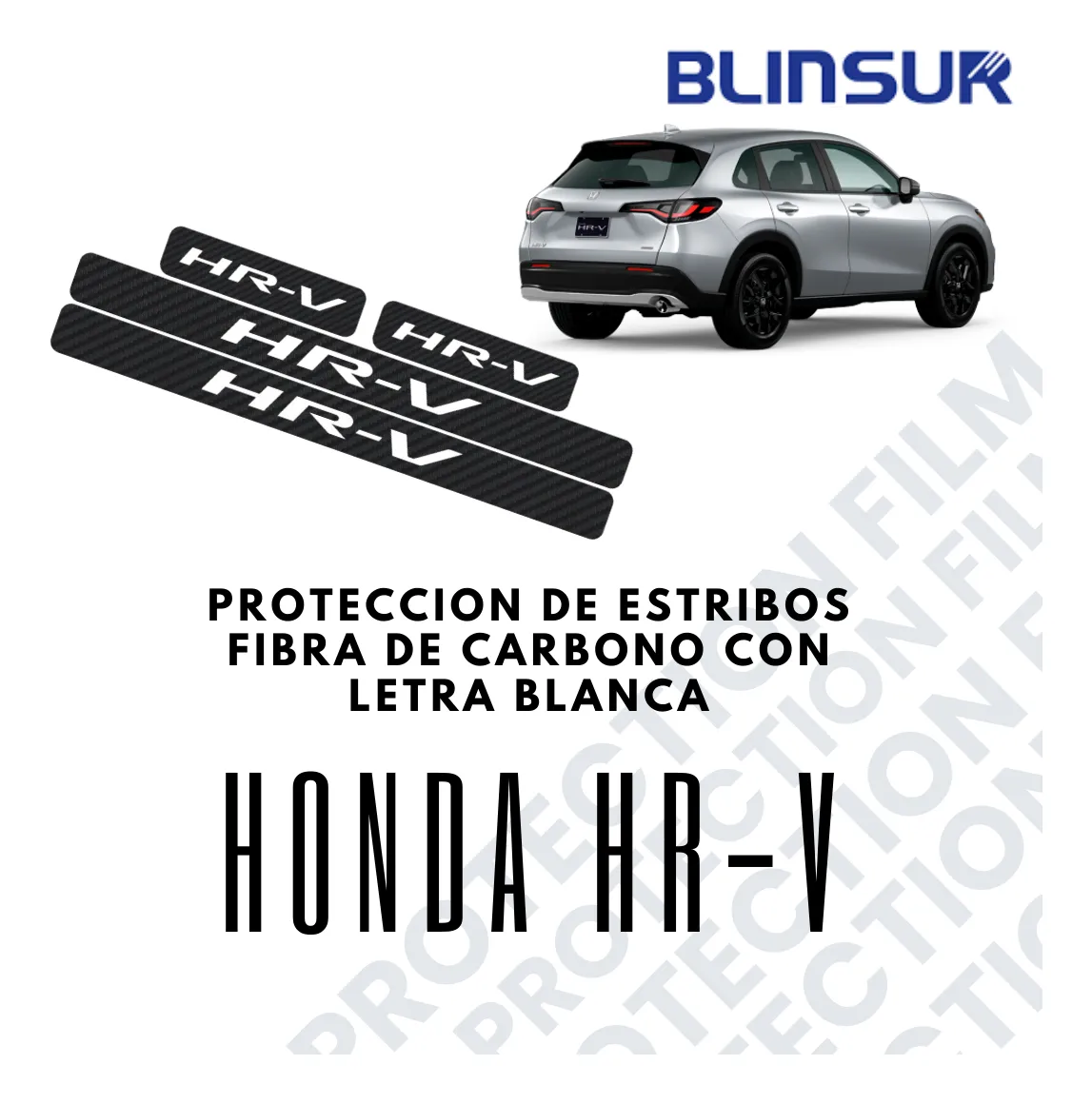 Proteccion Estribos Fibra De Carbono Con Blanco Honda Hr-v - Image 2