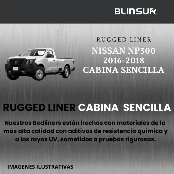 Rugged Liner Para Nissan Np300 2016-2020 Cabina Sencilla