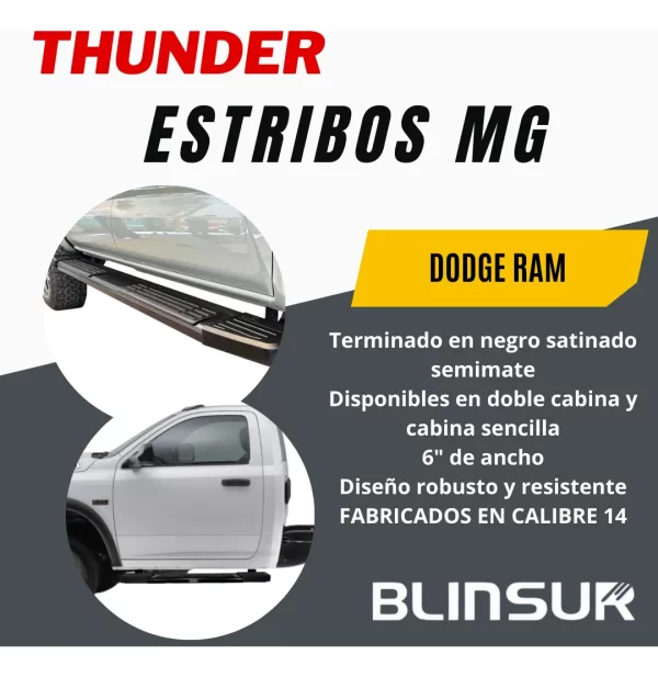 Estribos Mg Para Ram 1500 / 2500 Doble Cabina 2009 Al 2022