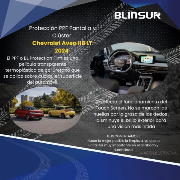 Protector Ppf Pantalla Y Clúster Aveo Hb Lt 2024