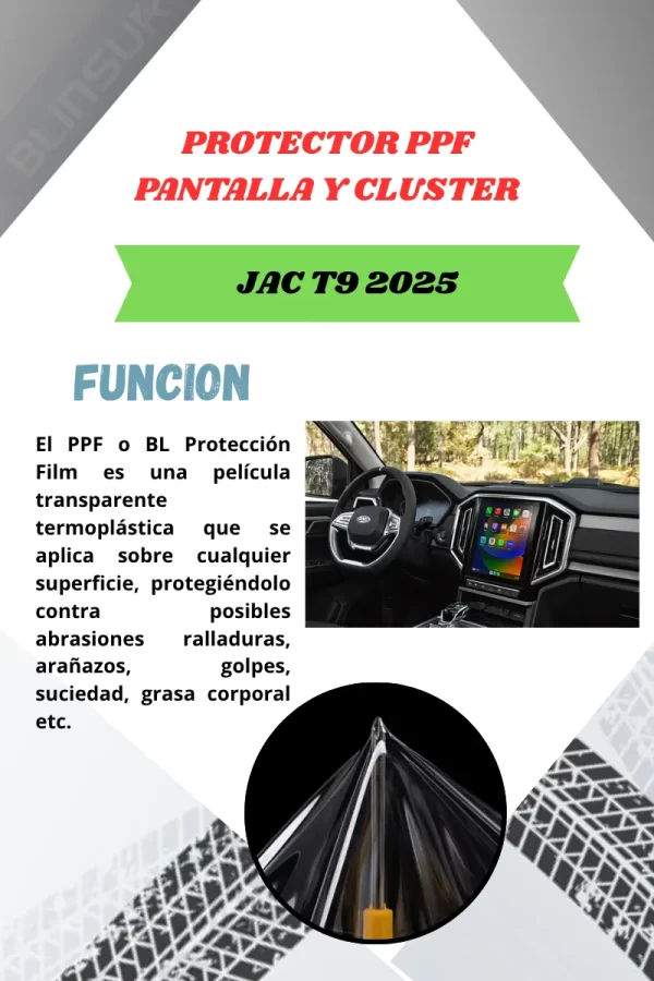 Protección Ppf Pantalla Y Clúster Jac T9 2025