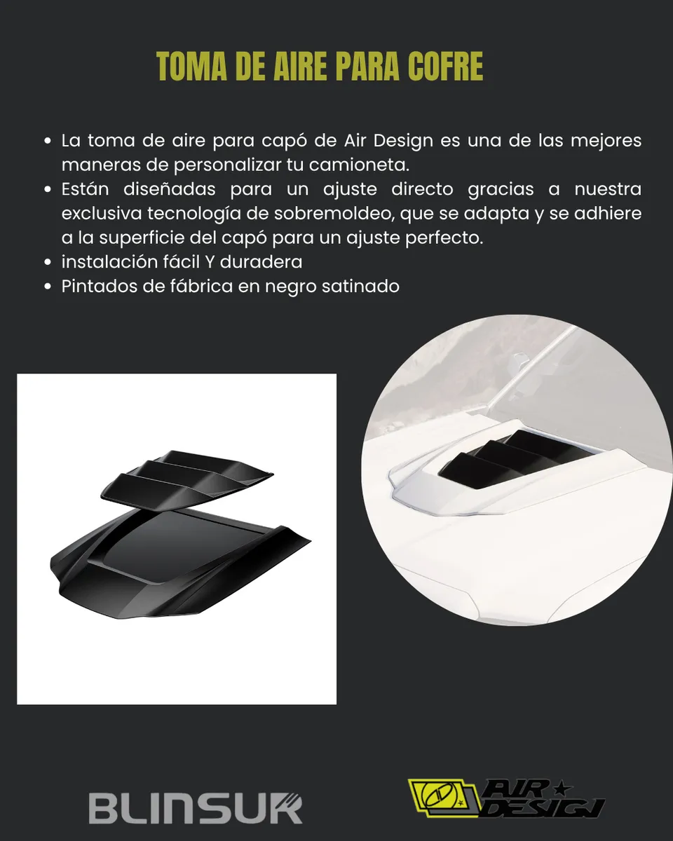 Toma De Aire De Cofre Airdesign Gmc Sierra 2016-2018 - Image 2