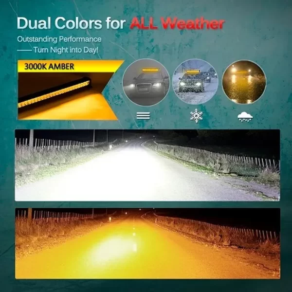 Barra De Luz Led Blanca Ámbar De 32   Mictuning 120w Offroad