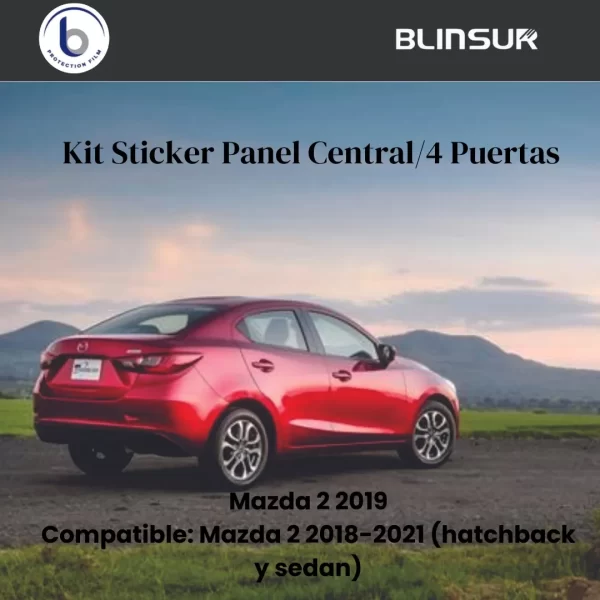 Kit Completo Sticker 4 Puertas/panel Central Mazda 2 2018/21