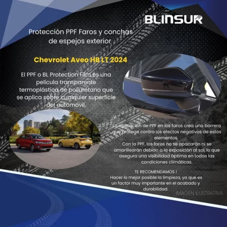 Protector Ppf Conchas Y Faros Para Aveo Hb Lt 2024 - Image 2