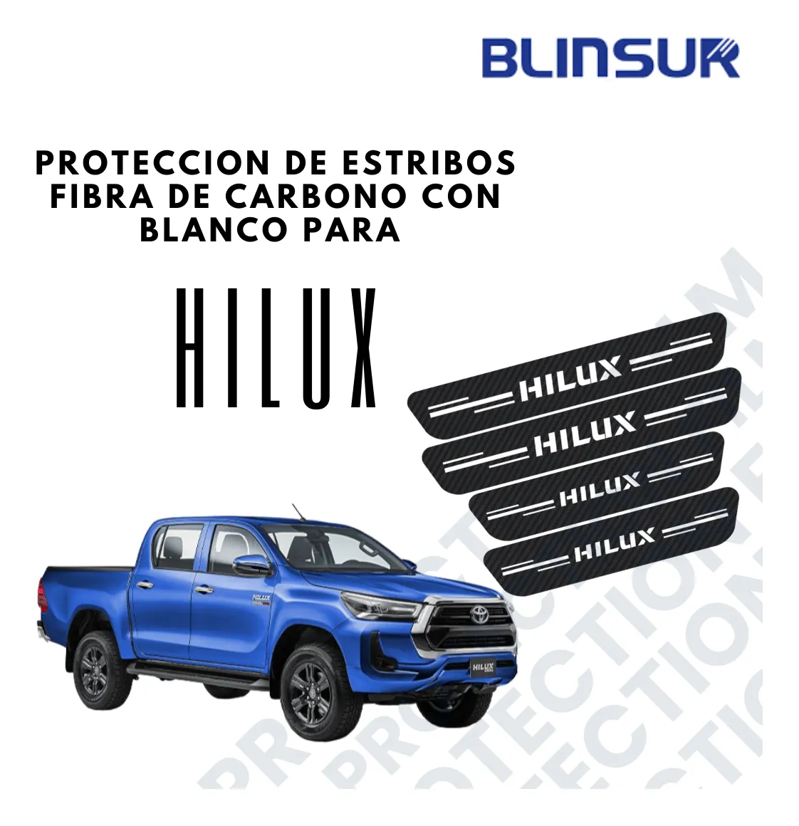 Protección De Estribos Fibra De Carbono  Para Hilux - Image 2