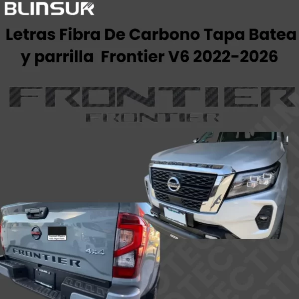 Letras Fibra De Carbon Tapa Batea/parrilla Frontier V6 22-26