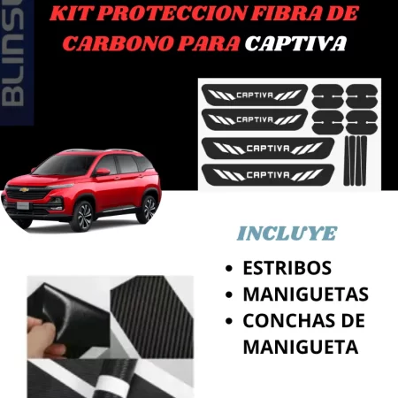 Kit Combo Proteccion Fibra De Carbono Para Captiva - Image 2