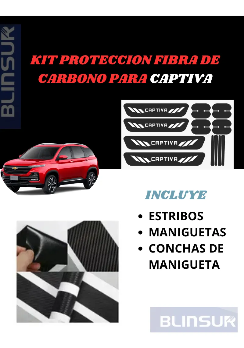 Kit Combo Proteccion Fibra De Carbono Para Captiva - Image 2
