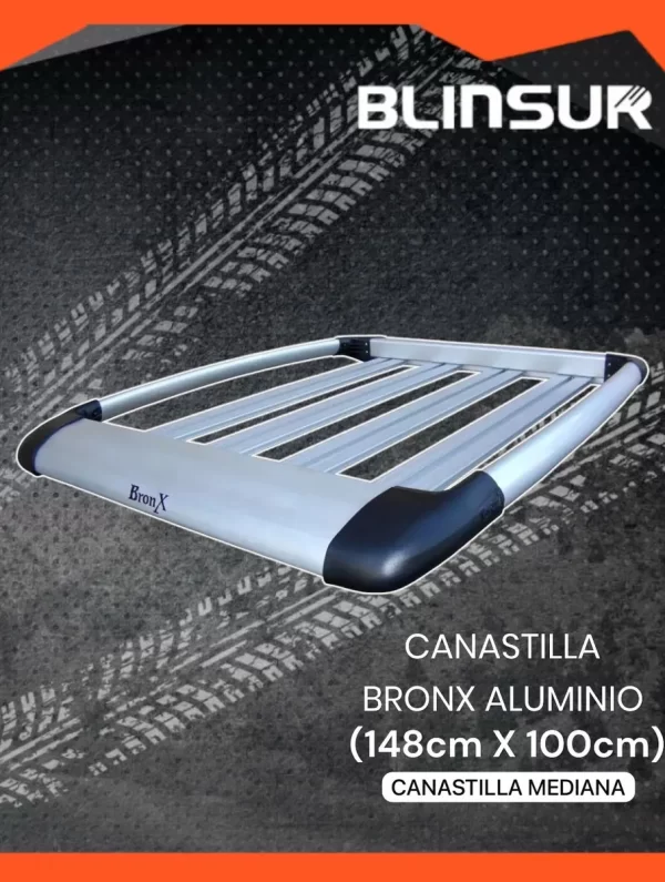 Canastilla Portaequipaje Bronx Aluminio Mediana 1m X 1.48m