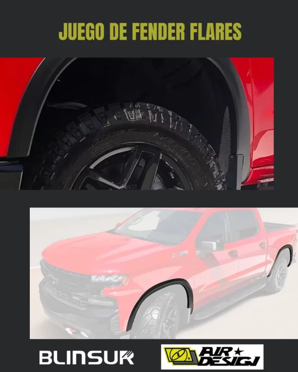 Cantoneras Air Design Original Chevrolet Silverado 2019-2025