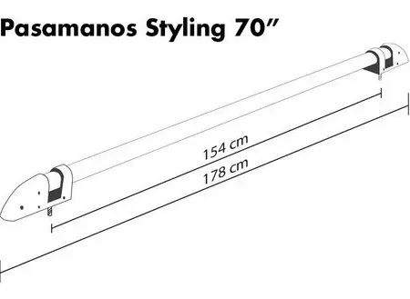 Barras Pasamanos Oem Go West Universal 70  (1.78m) Inox - Image 2