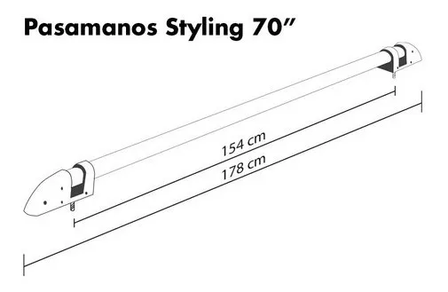 Barras Pasamanos Oem Go West Universal 70  (1.78m) Inox