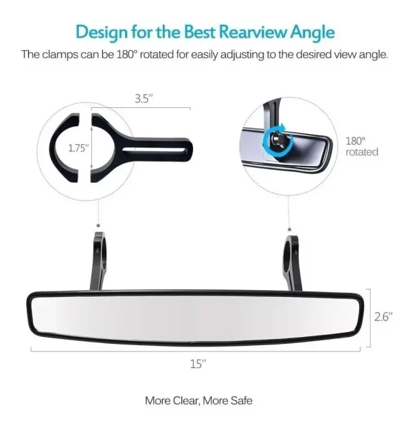 Mictuning Espejo Retrovisor De Visión Amplia Para Utv Atv