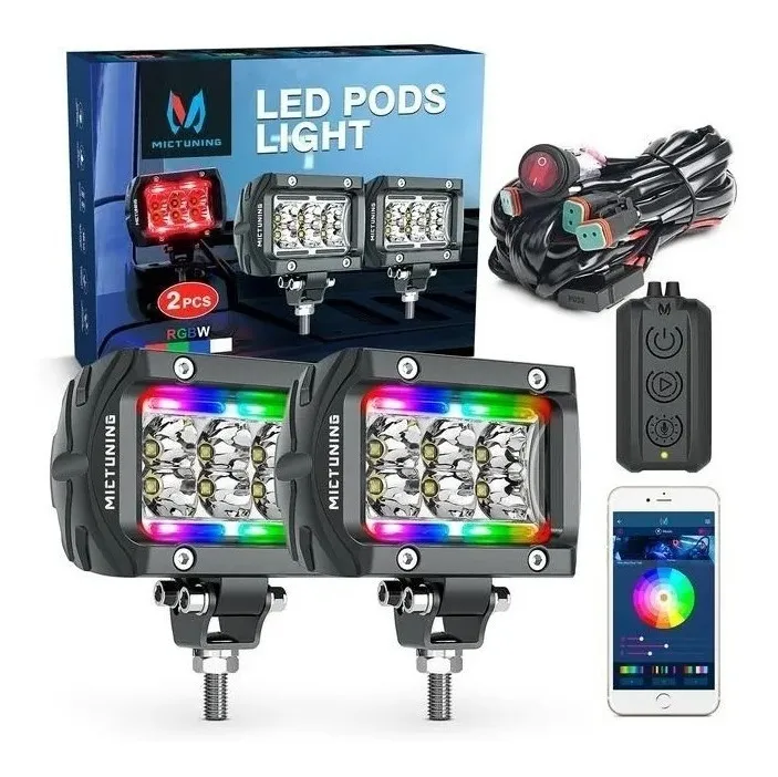 Par Faros Dually Mictuning Led Jeep Wrangler Can Am Rzr Atv - Image 2