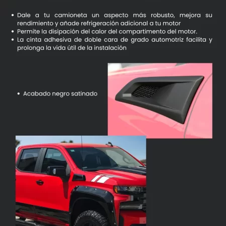 Toma De Aire Salpicadera Airdesign Chev. Silverado 2019-2025 - Image 2